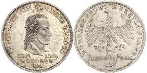 5 Mark West Germany (1949-1990) Silver Friedrich Schiller