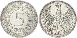 5 Mark West Germany (1949-1990) Silver 