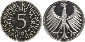 5 Mark West Germany (1949-1990) Silver 