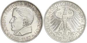 5 Mark West Germany (1949-1990) Silver Joseph Freiherr von Eichendorff