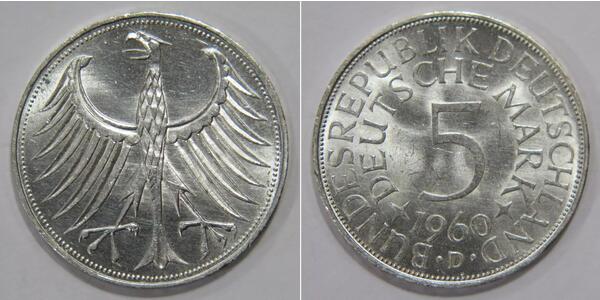 5 Mark West Germany (1949-1990) Silver 