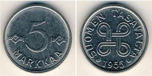 5 Mark Finland (1917 - ) Steel/Nickel 