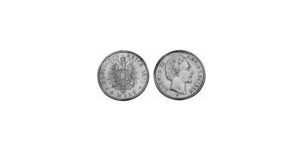 5 Mark 巴伐利亞王國 (1806 - 1918) 金 路德维希二世 (巴伐利亚)