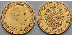5 Mark 普魯士王國 (1701 - 1918) 金 威廉一世 (德国)