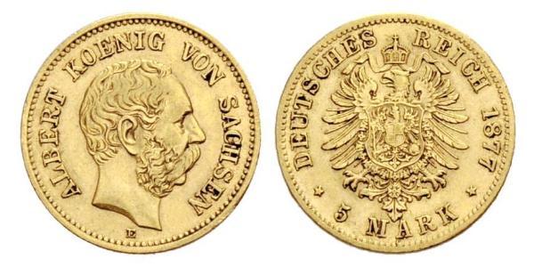 5 Mark 萨克森王国 (1806 - 1918) 金 