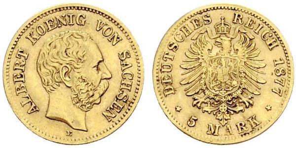 5 Mark 萨克森王国 (1806 - 1918) 金 