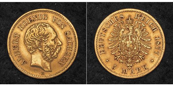 5 Mark 萨克森王国 (1806 - 1918) 金 