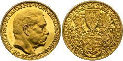 5 Mark 魏瑪共和國 (1919 - 1933) 金 保罗·冯·兴登堡 (1847 - 1934)