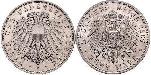 5 Mark Free City of Lübeck 銀 