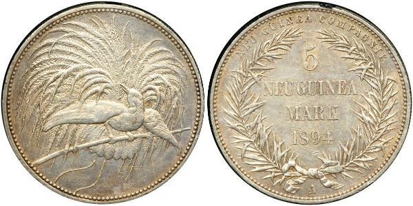 5 Mark New Guinea 銀 