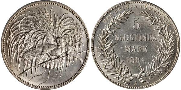 5 Mark New Guinea 銀 