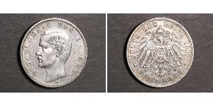 5 Mark 巴伐利亞王國 (1806 - 1918) 銀 奥托 (巴伐利亚国王)