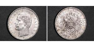 5 Mark 巴伐利亞王國 (1806 - 1918) 銀 奥托 (巴伐利亚国王)