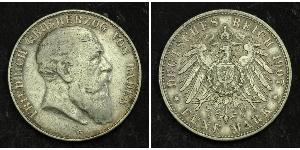 5 Mark 巴登大公國 (1806 - 1918) 銀 弗里德里希一世 (巴登)