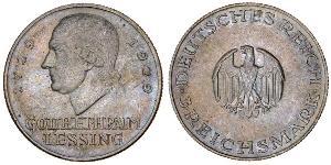 5 Mark 德意志帝國 (1871 - 1918) 銀 戈特霍尔德·埃夫莱姆·莱辛