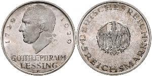 5 Mark 德意志帝國 (1871 - 1918) 銀 戈特霍尔德·埃夫莱姆·莱辛