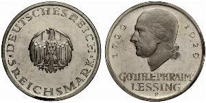 5 Mark 德意志帝國 (1871 - 1918) 銀 戈特霍尔德·埃夫莱姆·莱辛