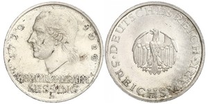 5 Mark 德意志帝國 (1871 - 1918) 銀 戈特霍尔德·埃夫莱姆·莱辛