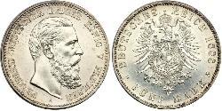 5 Mark 普魯士王國 (1701 - 1918) 銀 腓特烈三世 (德国)