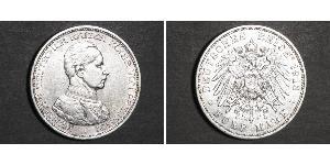 5 Mark 普魯士王國 (1701 - 1918) 銀 威廉二世 (德国)