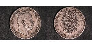 5 Mark 普魯士王國 (1701 - 1918) 銀 威廉一世 (德国)