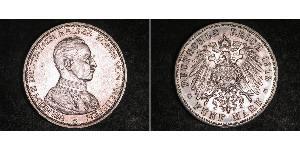 5 Mark 普魯士王國 (1701 - 1918) 銀 威廉二世 (德国)
