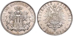 5 Mark 汉堡 銀 