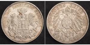 5 Mark 汉堡 銀 