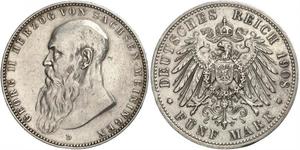 5 Mark 萨克森-迈宁根 (1680 - 1918) 銀 Georg II, Duke of Saxe-Meiningen