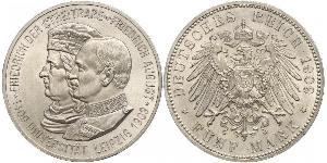5 Mark 萨克森王国 (1806 - 1918) 銀 弗里德里希·奥古斯特三世 (萨克森国王)