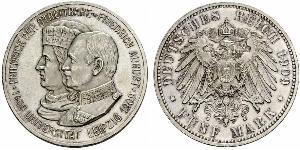 5 Mark 萨克森王国 (1806 - 1918) 銀 弗里德里希·奥古斯特三世 (萨克森国王)