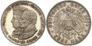 5 Mark 萨克森王国 (1806 - 1918) 銀 弗里德里希·奥古斯特三世 (萨克森国王)
