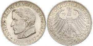 5 Mark 西德 (1949 - 1990) 銀 约瑟夫·冯·艾兴多夫