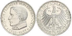5 Mark 西德 (1949 - 1990) 銀 约瑟夫·冯·艾兴多夫