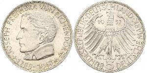 5 Mark 西德 (1949 - 1990) 銀 约瑟夫·冯·艾兴多夫