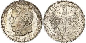 5 Mark 西德 (1949 - 1990) 銀 约瑟夫·冯·艾兴多夫