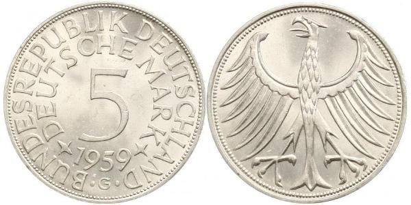 5 Mark 西德 (1949 - 1990) 銀 