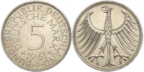 5 Mark 西德 (1949 - 1990) 銀 