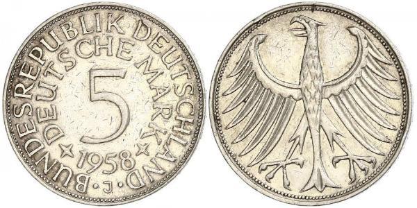 5 Mark 西德 (1949 - 1990) 銀 