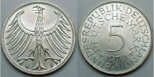 5 Mark 西德 (1949 - 1990) 銀 
