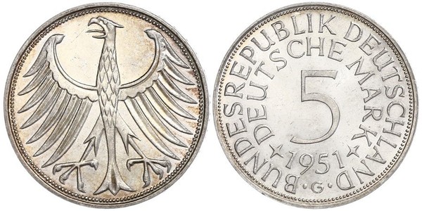 5 Mark 西德 (1949 - 1990) 銀 