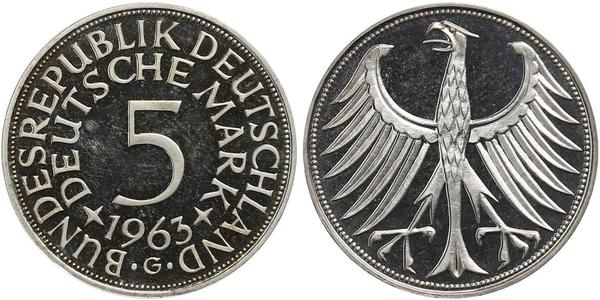 5 Mark 西德 (1949 - 1990) 銀 