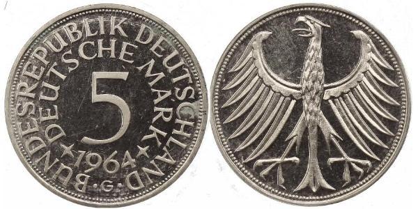 5 Mark 西德 (1949 - 1990) 銀 