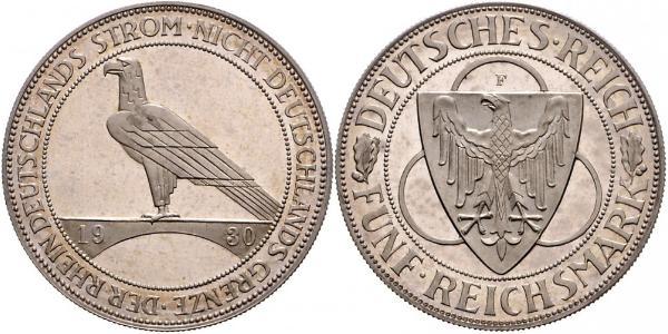 5 Mark 魏瑪共和國 (1919 - 1933) 銀 