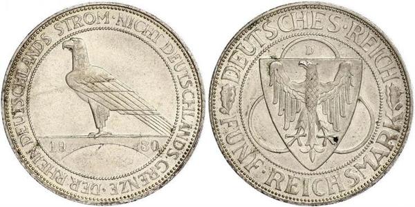5 Mark 魏瑪共和國 (1919 - 1933) 銀 