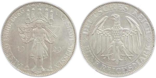 5 Mark 魏瑪共和國 (1919 - 1933) 銀 