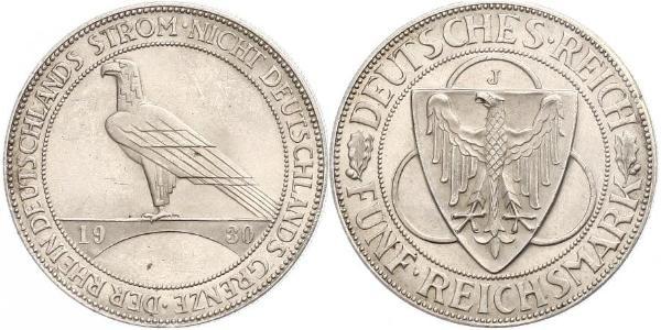 5 Mark 魏瑪共和國 (1919 - 1933) 銀 