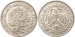 5 Mark 魏瑪共和國 (1919 - 1933) / 德国 銀 