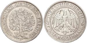 5 Mark 魏瑪共和國 (1919 - 1933) / 德国 銀 