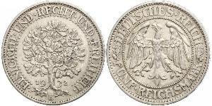 5 Mark 魏瑪共和國 (1919 - 1933) / 德国 銀 